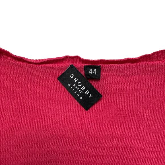 SNOBBY SHEEP Magenta Silk Blend Sweater Size 44 Medium *READ* V-neck Lightweight - Picture 6 of 11